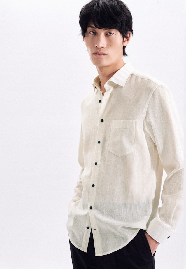 Regular Casual Hemd Uni in Weiß |  Seidensticker Onlineshop