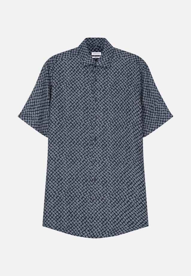 Linen Short sleeve Linen shirt in Regular with Kent-Collar in Dark Blue |  Seidensticker Onlineshop