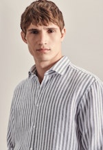 Regular Leinenhemd Streifen in Grün |  Seidensticker Onlineshop