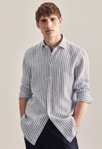 Regular Leinenhemd Streifen in Grün |  Seidensticker Onlineshop