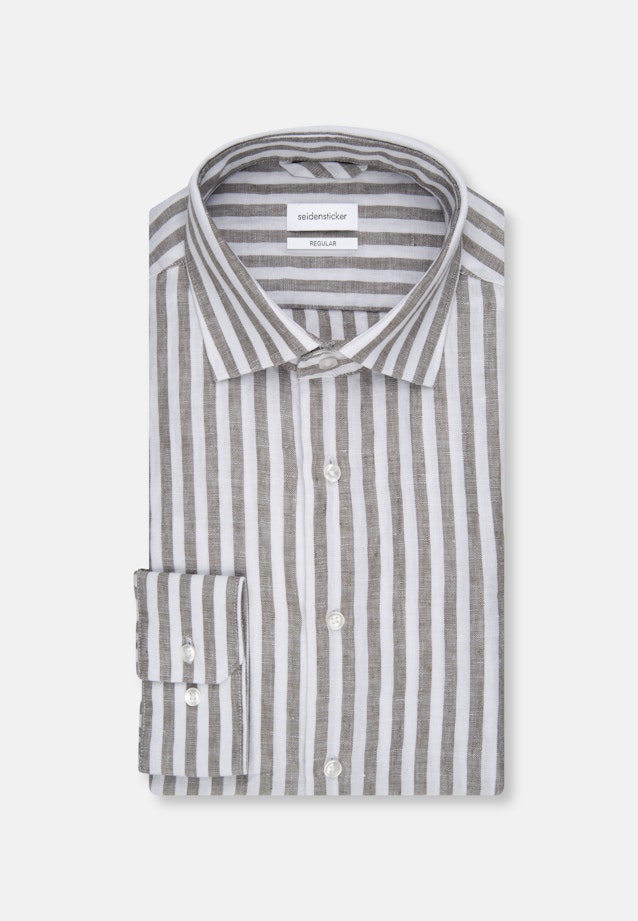 Regular Leinenhemd Streifen in Grün |  Seidensticker Onlineshop