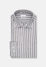 Regular Leinenhemd Streifen in Grün |  Seidensticker Onlineshop