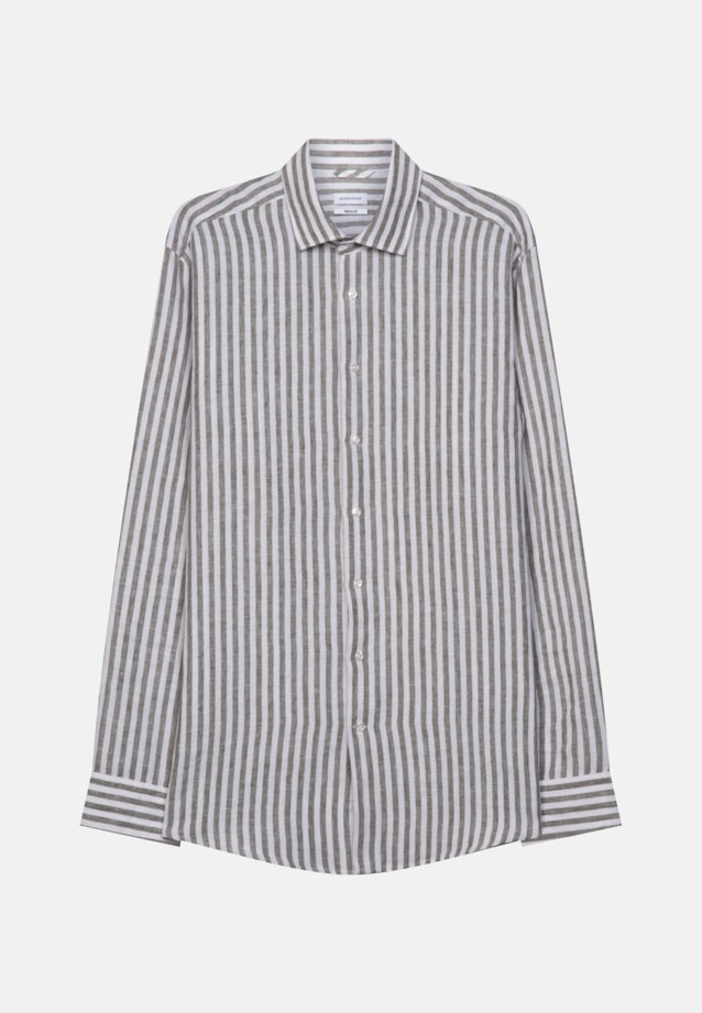 Regular Leinenhemd Streifen in Grün |  Seidensticker Onlineshop