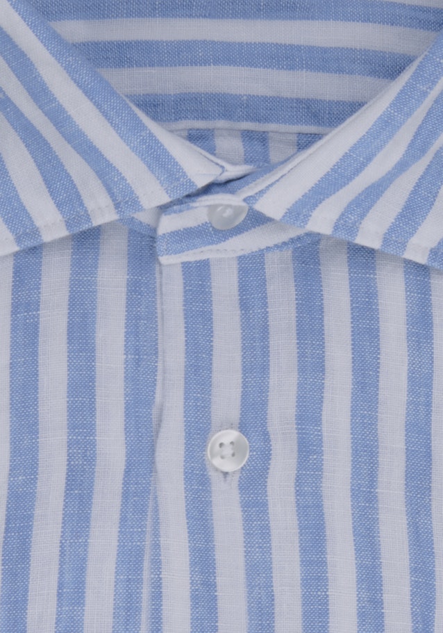 Regular Leinenhemd Streifen in Hellblau | Seidensticker Onlineshop