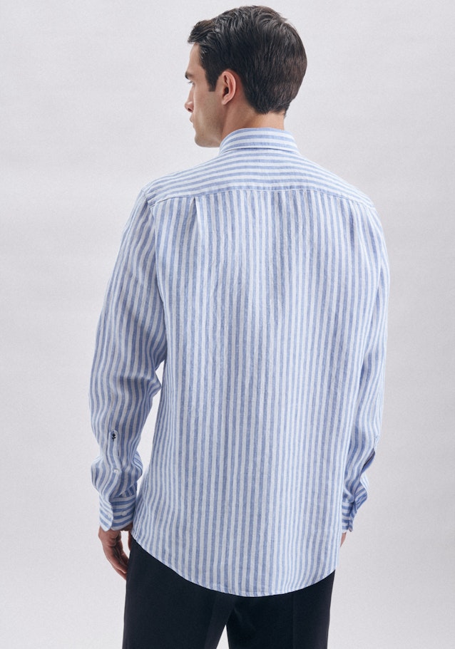 Linen shirt in Regular with Kent-Collar in Light Blue |  Seidensticker Onlineshop
