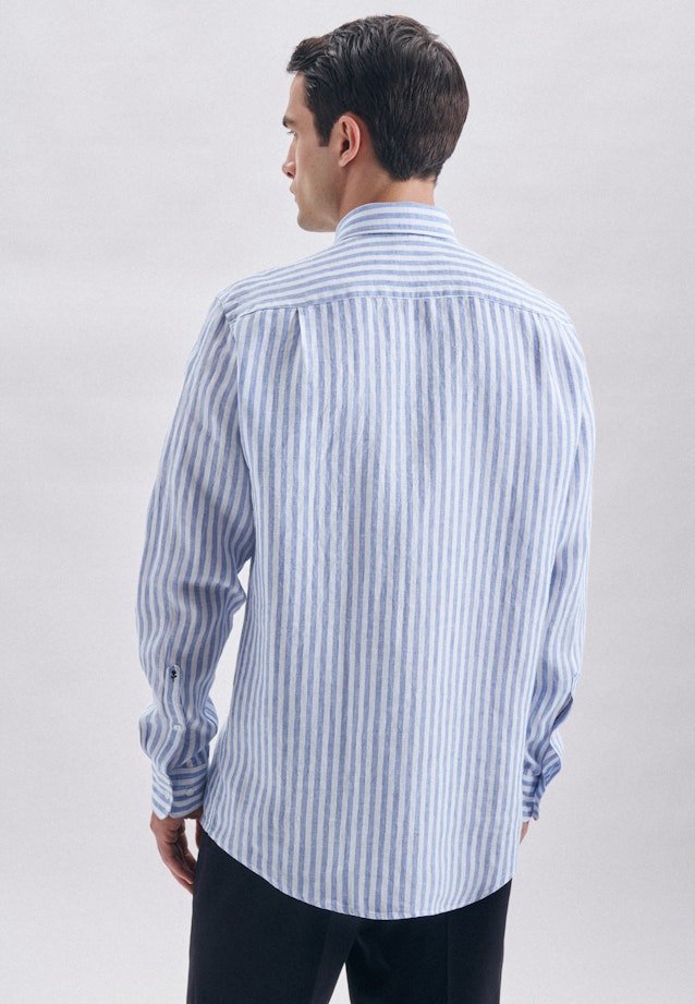 Regular Leinenhemd Streifen in Hellblau |  Seidensticker Onlineshop