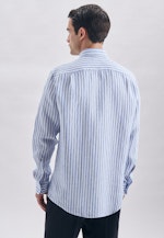 Regular Leinenhemd Streifen in Hellblau |  Seidensticker Onlineshop