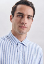 Regular Leinenhemd Streifen in Hellblau |  Seidensticker Onlineshop