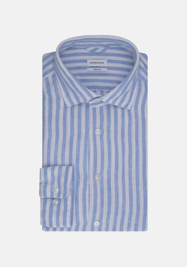 Linen shirt in Regular with Kent-Collar in Light Blue |  Seidensticker Onlineshop