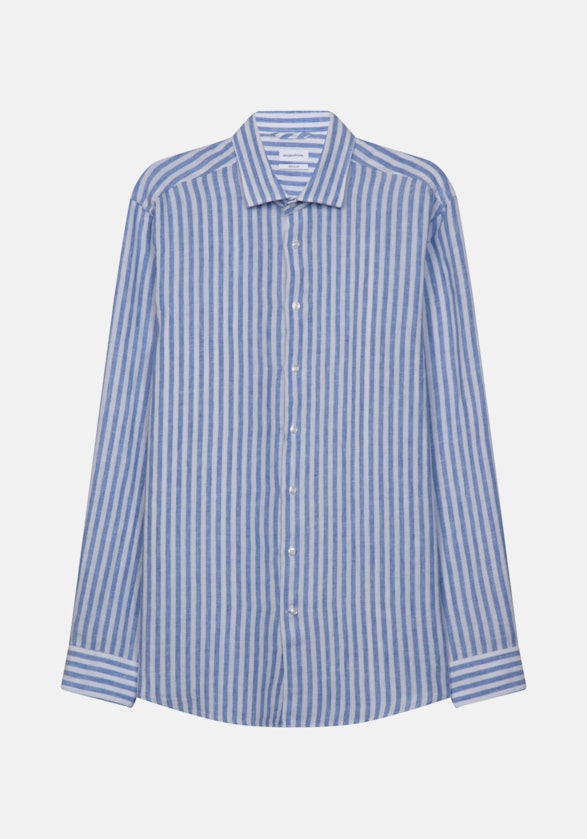 Linen shirt in Regular with Kent-Collar in Light Blue |  Seidensticker Onlineshop