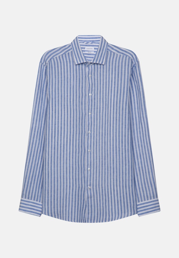 Regular Leinenhemd Streifen in Hellblau |  Seidensticker Onlineshop