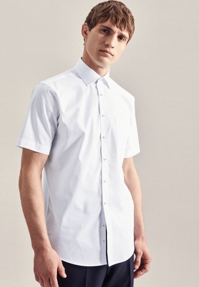 Regular Business Hemd Druck in Türkis |  Seidensticker Onlineshop