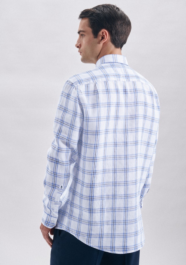 Linen shirt in Regular with Kent-Collar in Light Blue | Seidensticker Onlineshop