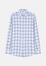 Regular Leinenhemd Karo in Hellblau |  Seidensticker Onlineshop