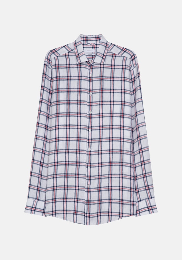 Linen shirt in Regular with Kent-Collar in Medium Blue |  Seidensticker Onlineshop