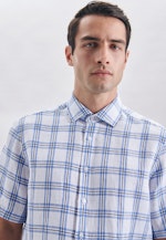 Linen Short sleeve Linen shirt in Regular with Kent-Collar in Light Blue |  Seidensticker Onlineshop