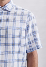 Linen Short sleeve Linen shirt in Regular with Kent-Collar in Light Blue |  Seidensticker Onlineshop