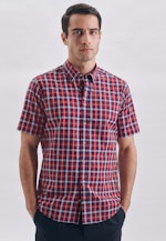 Oxford Kurzarm Oxfordhemd in Regular mit Button-Down-Kragen in Rot |  Seidensticker Onlineshop