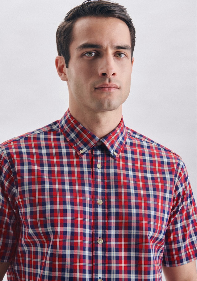 Regular Oxfordhemd Karo in Rot | Seidensticker Onlineshop
