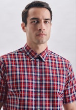 Oxford Kurzarm Oxfordhemd in Regular mit Button-Down-Kragen in Rot |  Seidensticker Onlineshop