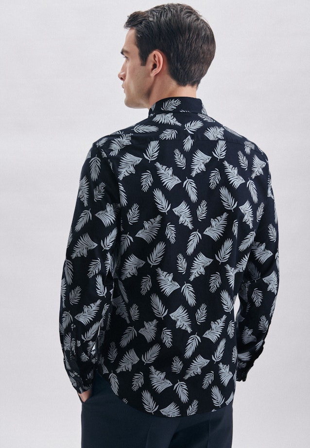Regular Chemise décontractée Imprimé in Bleu Foncé |  Seidensticker Onlineshop