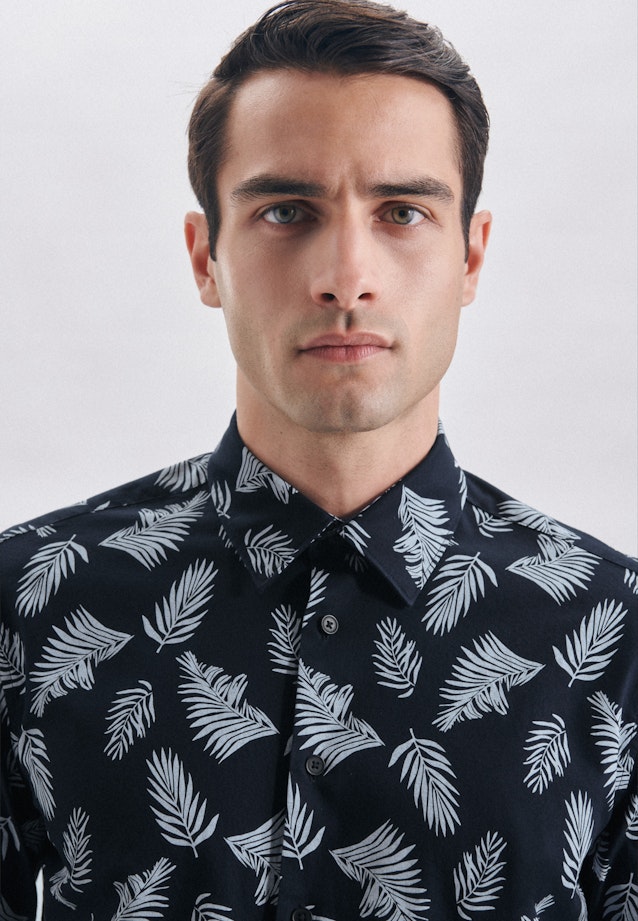 Regular Chemise décontractée Imprimé in Bleu Foncé |  Seidensticker Onlineshop