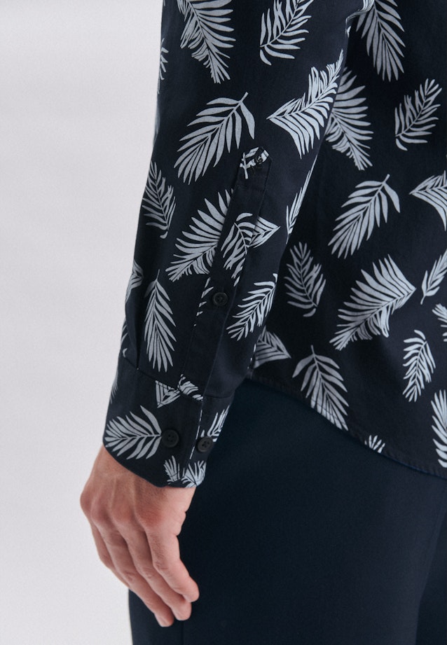 Regular Chemise décontractée Imprimé in Bleu Foncé |  Seidensticker Onlineshop