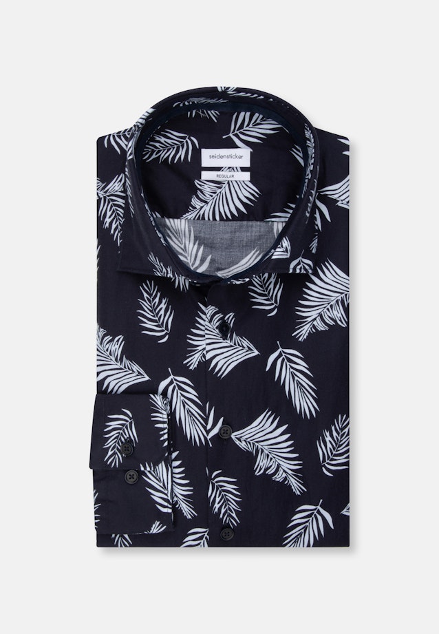Regular Chemise décontractée Imprimé in Bleu Foncé |  Seidensticker Onlineshop