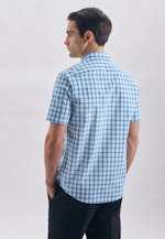 Popeline Casual Hemd in Regular mit Button-Down-Kragen in Türkis |  Seidensticker Onlineshop