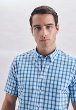 Regular Casual Hemd Karo in Türkis |  Seidensticker Onlineshop