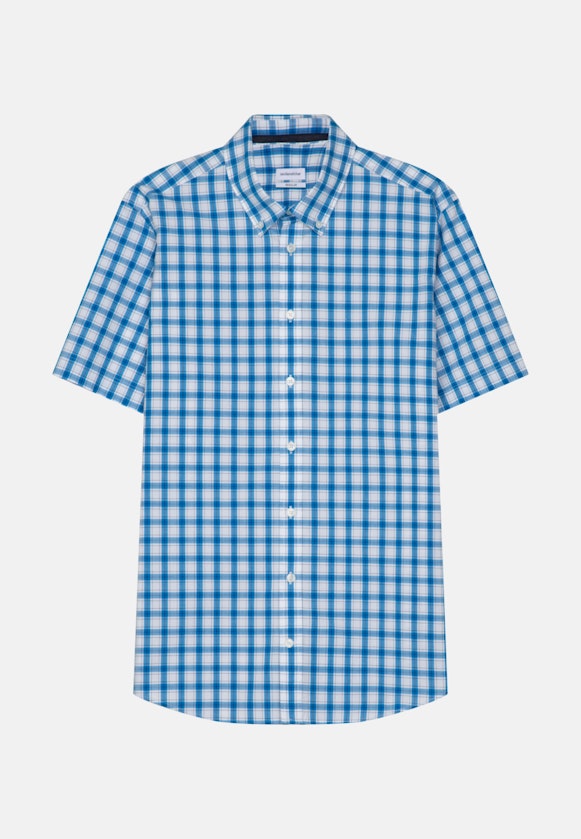 Regular Casual Hemd Karo in Türkis |  Seidensticker Onlineshop