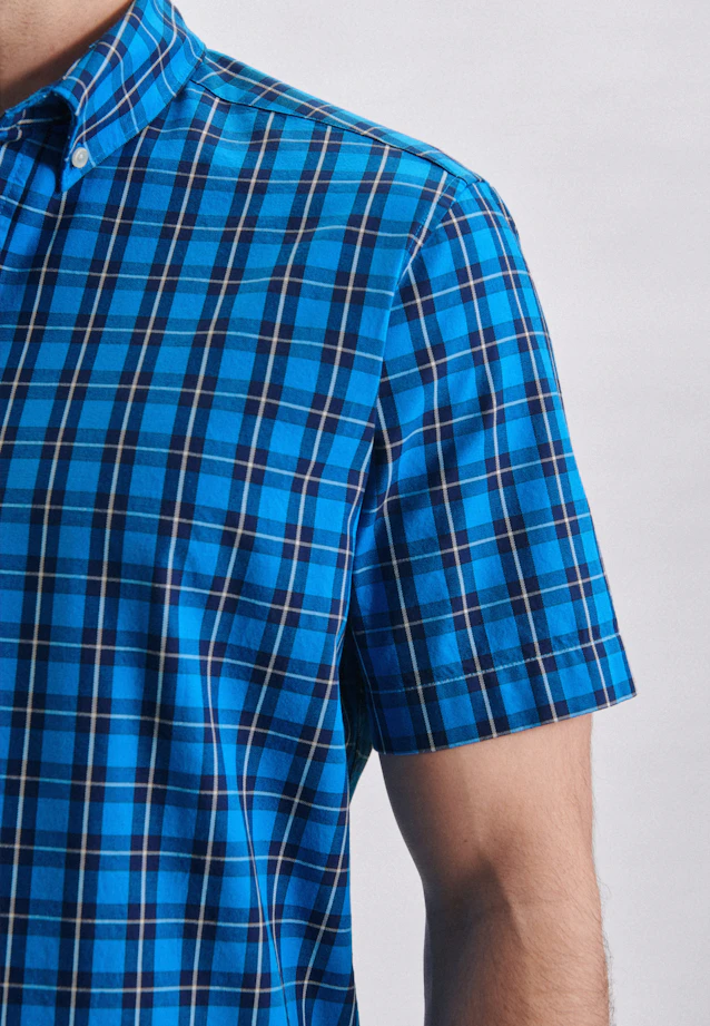 Regular Casual shirt Check in Turquoise |  Seidensticker Onlineshop