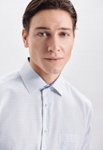 Regular fit Business Hemd Karo in Mittelblau |  Seidensticker Onlineshop