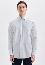 Regular fit Business Hemd Karo in Mittelblau |  Seidensticker Onlineshop