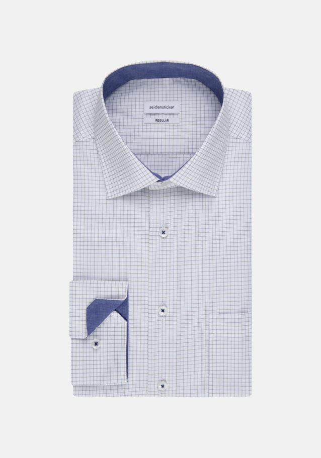 Non-iron Popeline Business overhemd in Regular fit with Kentkraag in Middelmatig Blauw |  Seidensticker Onlineshop
