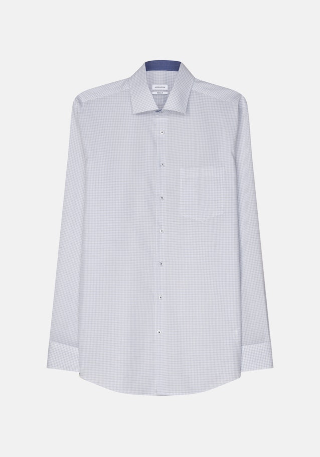 Non-iron Poplin Business Shirt in Regular fit with Kent-Collar in Medium Blue |  Seidensticker Onlineshop