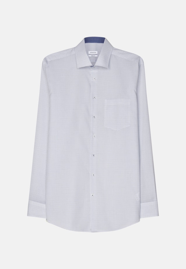 Regular fit Business Hemd Karo in Mittelblau |  Seidensticker Onlineshop