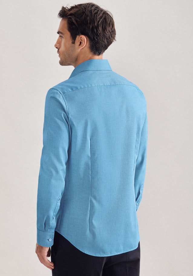 Non-iron Structure Business Shirt in X-Slim with Kent-Collar in Turquoise |  Seidensticker Onlineshop