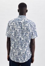 Regular Casual Hemd Druck in Mittelblau |  Seidensticker Onlineshop