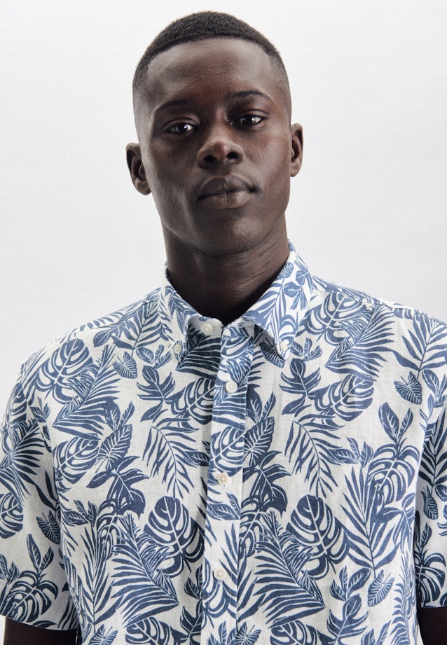 Regular Chemise décontractée Imprimé in Bleu Moyen |  Seidensticker Onlineshop