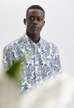 Regular Casual Hemd Druck in Mittelblau |  Seidensticker Onlineshop