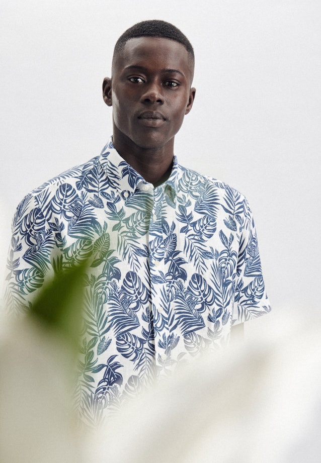 Regular Chemise décontractée Imprimé in Bleu Moyen |  Seidensticker Onlineshop