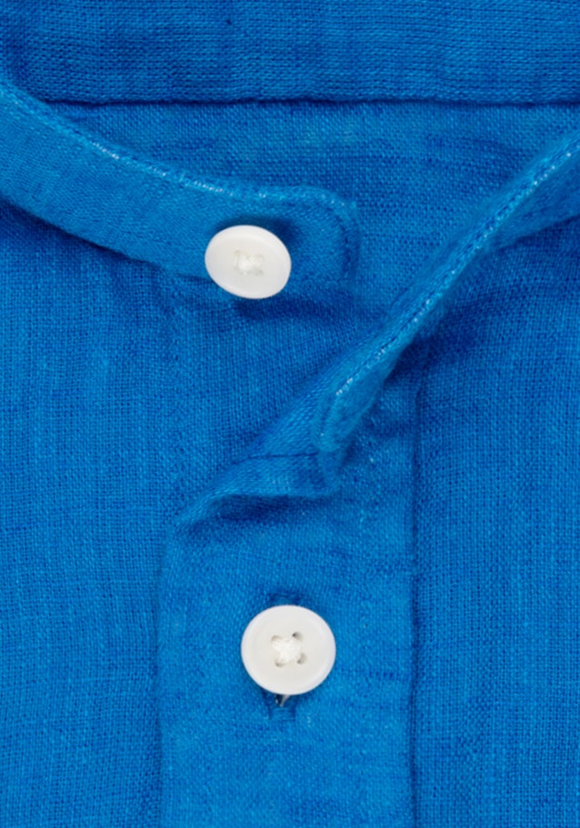 Casual Shirt in Regular with Opstaande Kraag in Turquoise |  Seidensticker Onlineshop