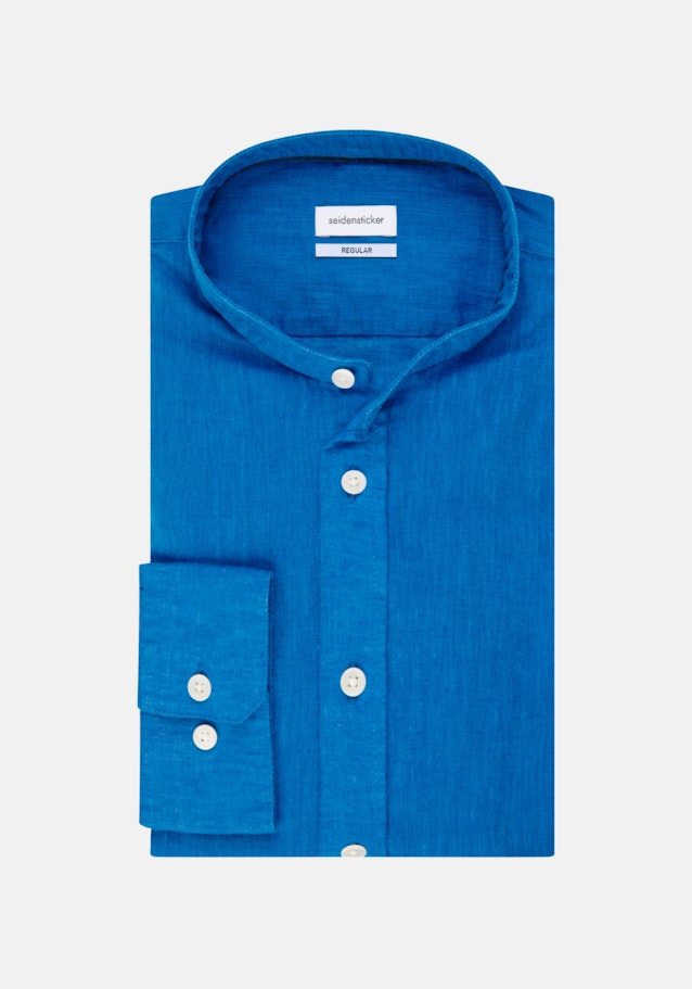 Chemise casual in Regular with Col Montant in Turquoise |  Seidensticker Onlineshop