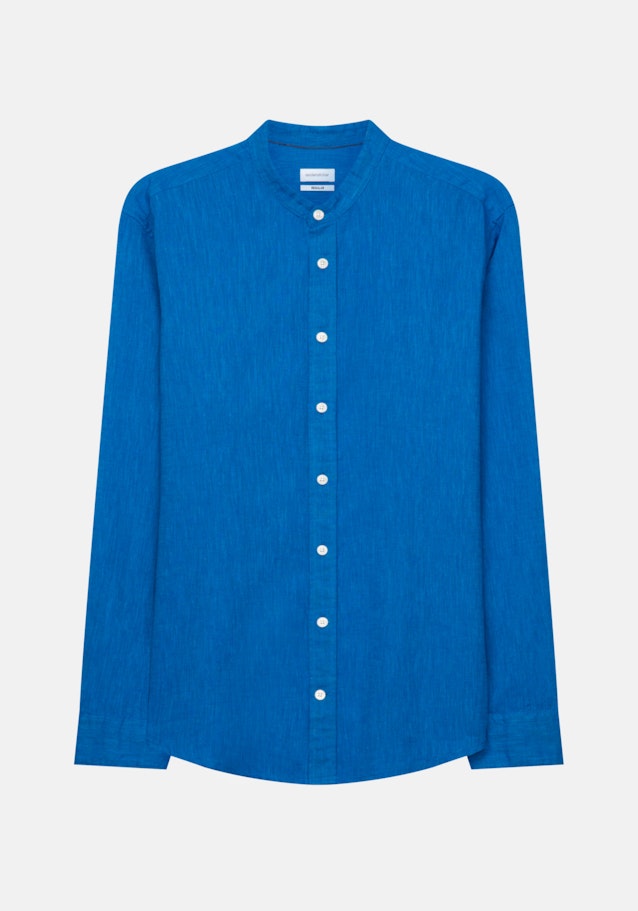 Casual Shirt in Regular with Stand-Up Collar in Turquoise |  Seidensticker Onlineshop