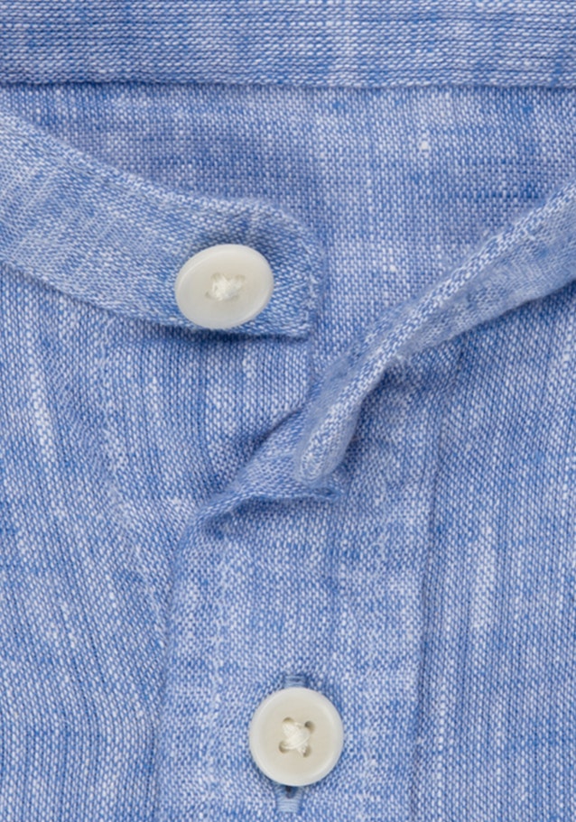 Leinwandbindung Casual Hemd in Regular mit Stehkragen in Hellblau |  Seidensticker Onlineshop