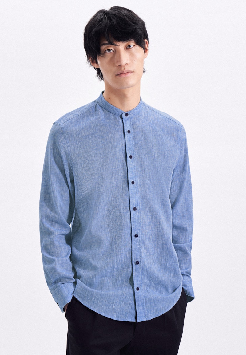 Casual Shirt in Regular with Stand-Up Collar