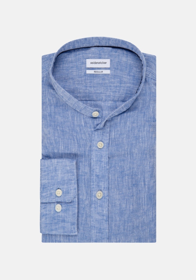 Casual Shirt in Regular with Opstaande Kraag in Lichtblauw |  Seidensticker Onlineshop