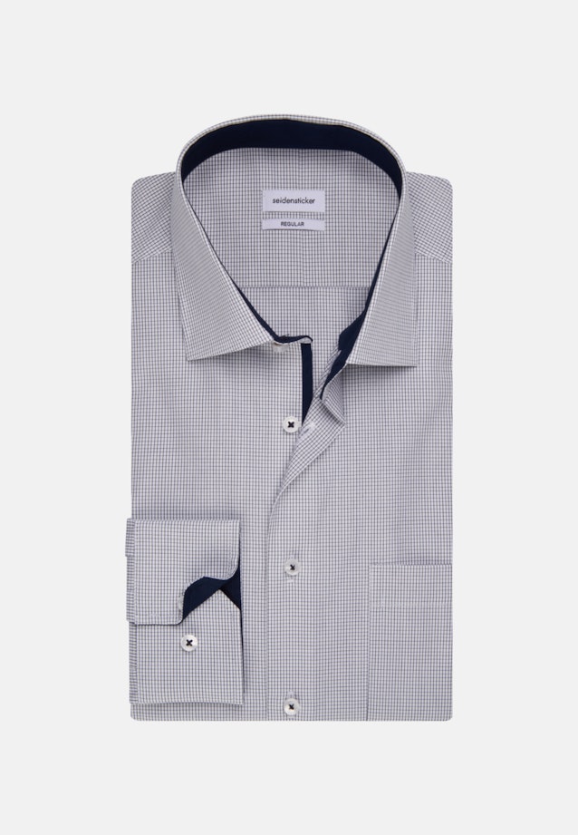 Regular Business Shirt Check in Dark Blue |  Seidensticker Onlineshop