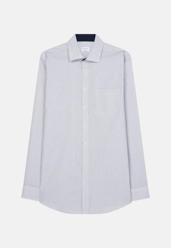 Regular Business Shirt Check in Dark Blue |  Seidensticker Onlineshop